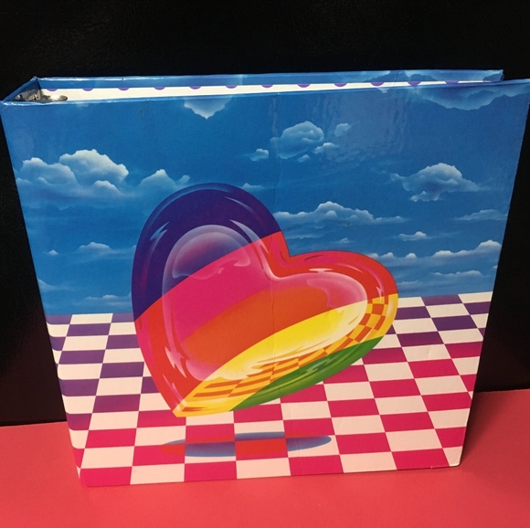 Lisa Frank Other - LISA FRANK VINTAGE  90s RAINBOW HEART 3 RING  BINDER RARE